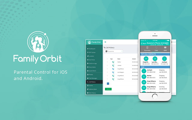 Family Orbit can record call history and text mesages