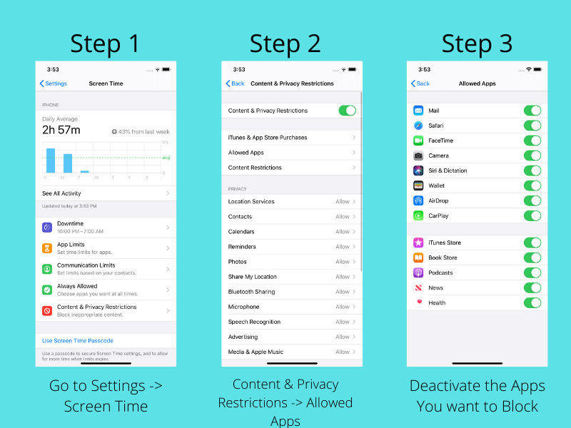 Block Specific Apps with Screen Time on iOS - Steps