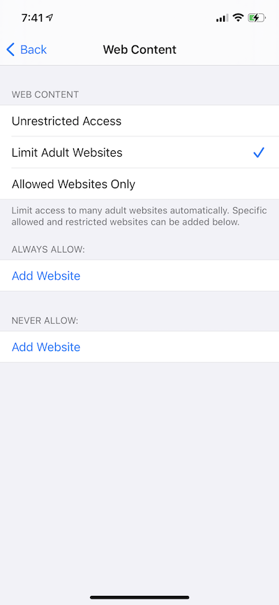 Limit Adult Websites on iPhone with ScreenTime