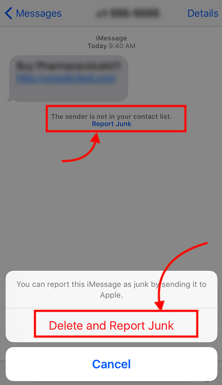 Report Spam Text to Apple iPhone
