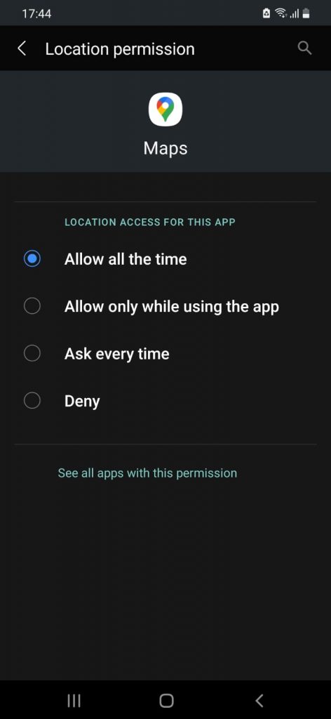 Correct Location Permission for Google Maps