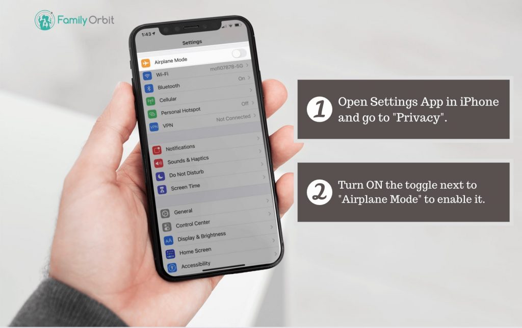 How to turn On Airplane Mode in iPhone to Stop Sharing Location