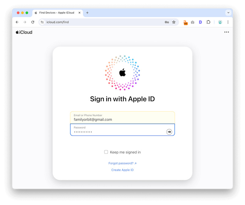 Enter your Apple ID and Password