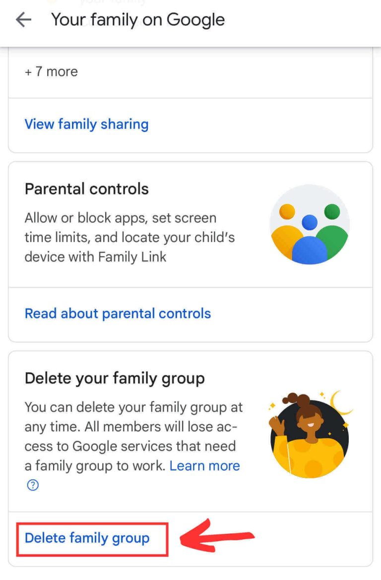 how to delete someone from family link